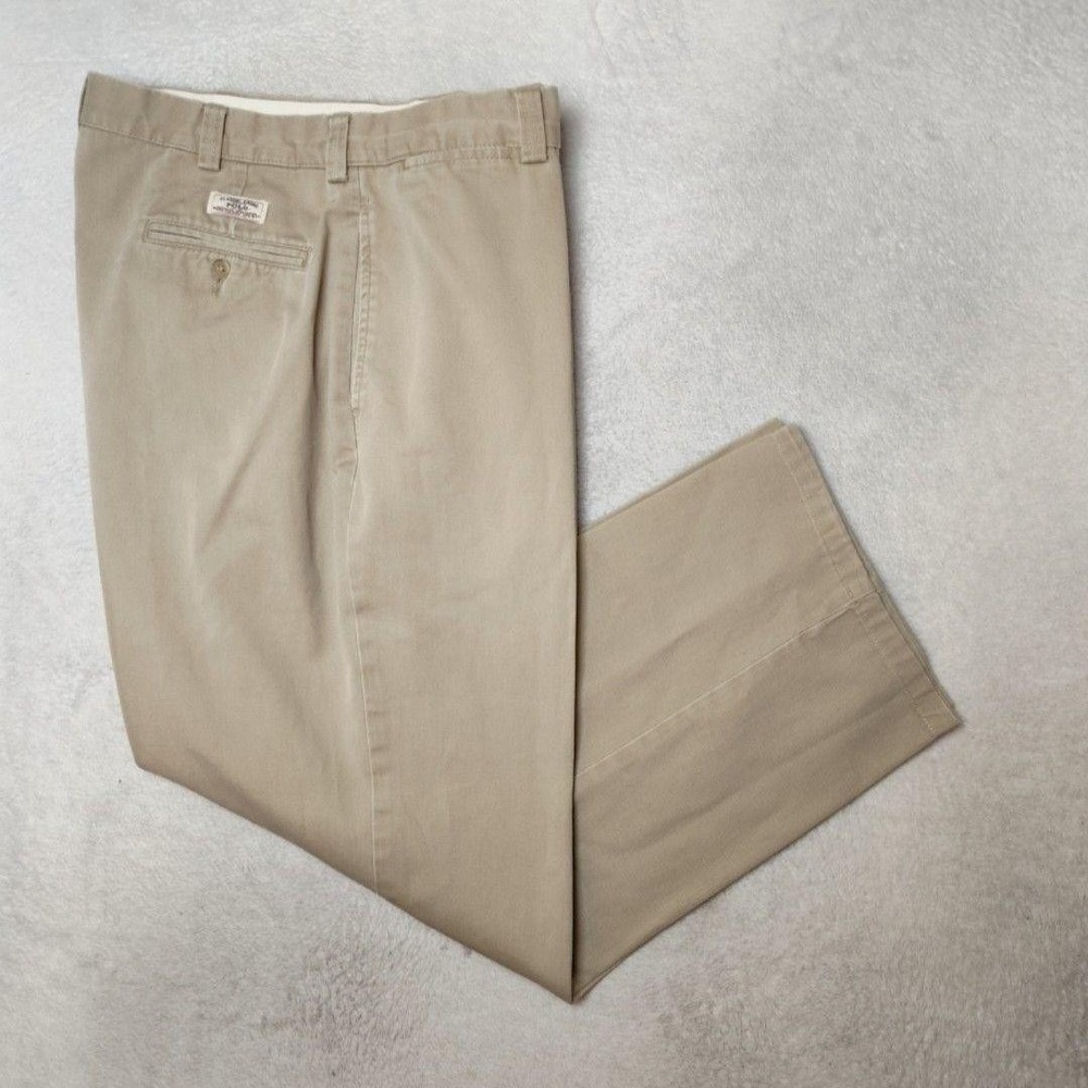 Polo Ralph Lauren Pants Mens 36x28 Beige Philip Classic Chino Flat Khaki Preppy